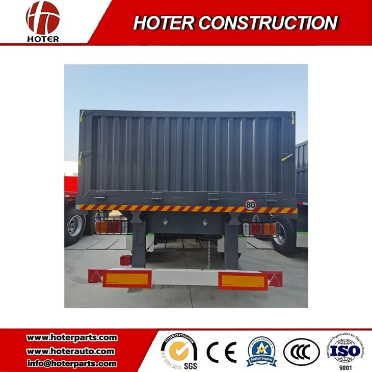 3 axle side wall trailer rear view